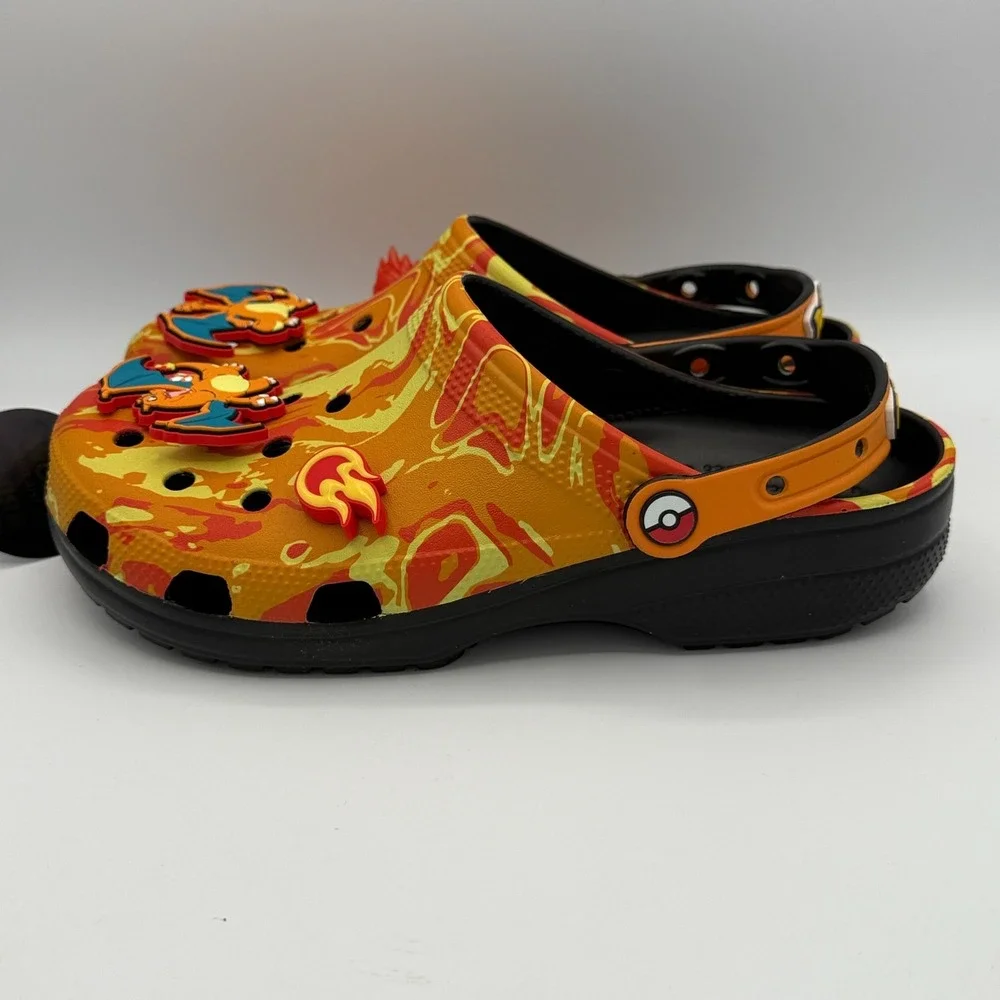 Crocs Pokemon Charizard Shoes Men Size 9 Orange Yellow Classic Clog 210242-001